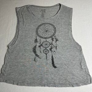 Empyre XS Womens Gray Dream Catcher Graphic Tank Top XS Sleeveless Casual Tee‎
